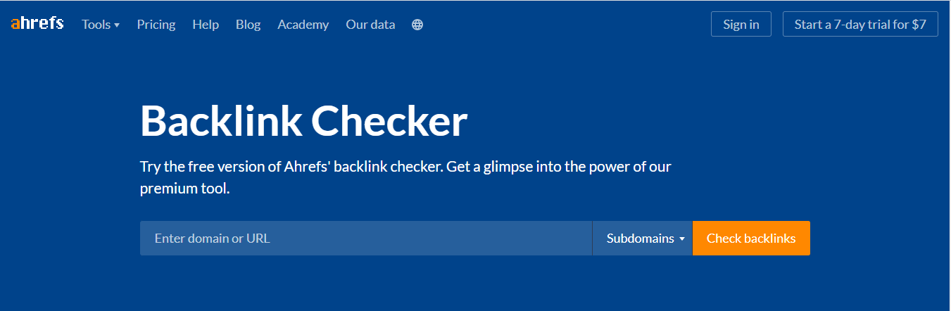 Ahrefs backlink checker