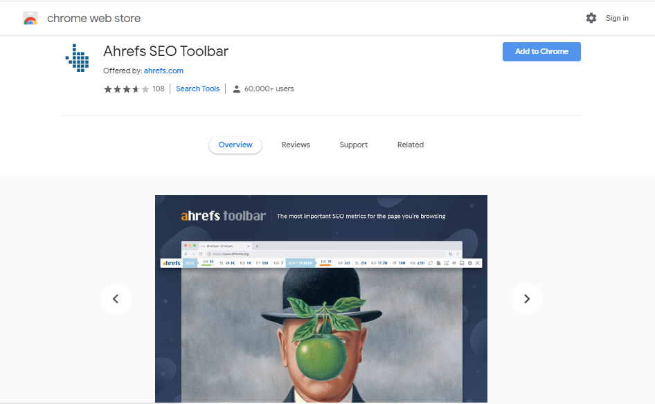 Ahrefs SEO toolbar