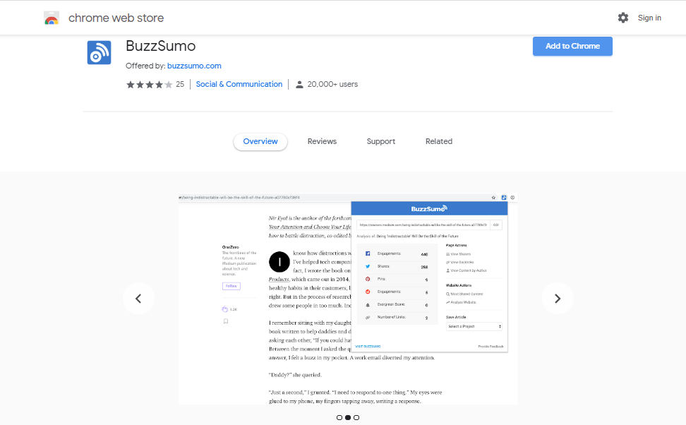 BuzzSumo - Chrome Extensions for SEO